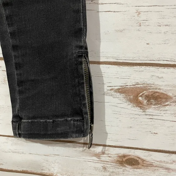 Anine Bing Double Zipper Skinny Jeans - Charcoal - 26 - Image 13