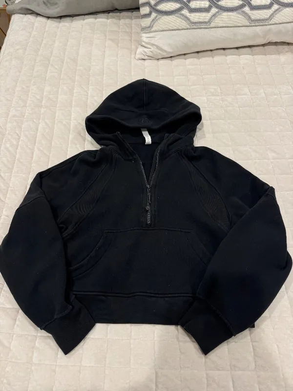 Lululemon Scuba Oversized 1/2 Zip Hoodie Black - Image 2