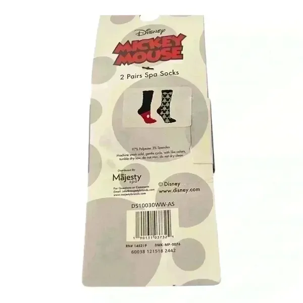 🆕Disney Mickey Mouse Spa Socks - Black and Red NWT - Image 4