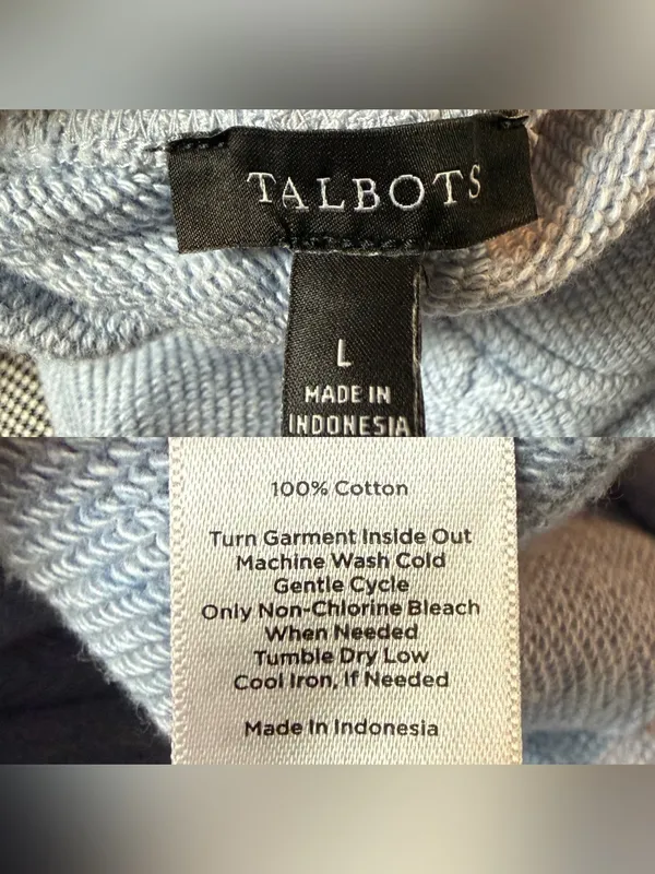 Talbots Womens Shorts Light Blue Lounge Sweat 100% Cotton Size Large - Image 10