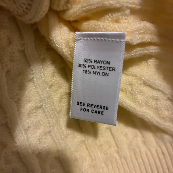 NWT Fitz + Eddi Cable Knit Short Sleeve Sweater Yellow Preppy Crew Neck Size S - Image 6