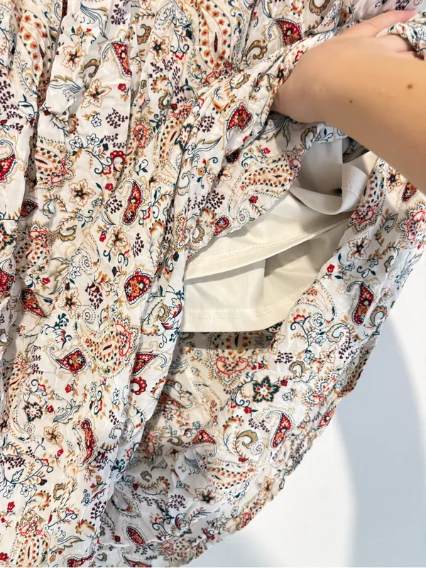 Moda floral Paisley Maxi Skirt cream size 2X - Image 5