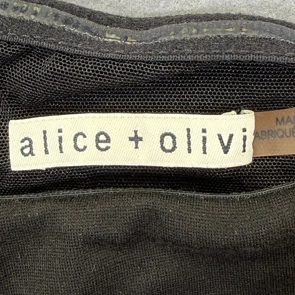 Alice‎ + Olivia Black Off Shoulder Crop Top Exposed Zipper R604089351 Womens S - Image 2