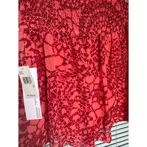 NWT Kensie Elastic Waist Skirt Size M Tall Beach Coral - Image 11