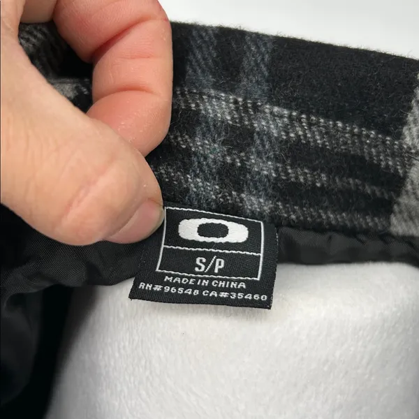 Oakley Women's Coat Wool Button-up Jacket Plaid Gingham Black Gray Size Small - Image 2