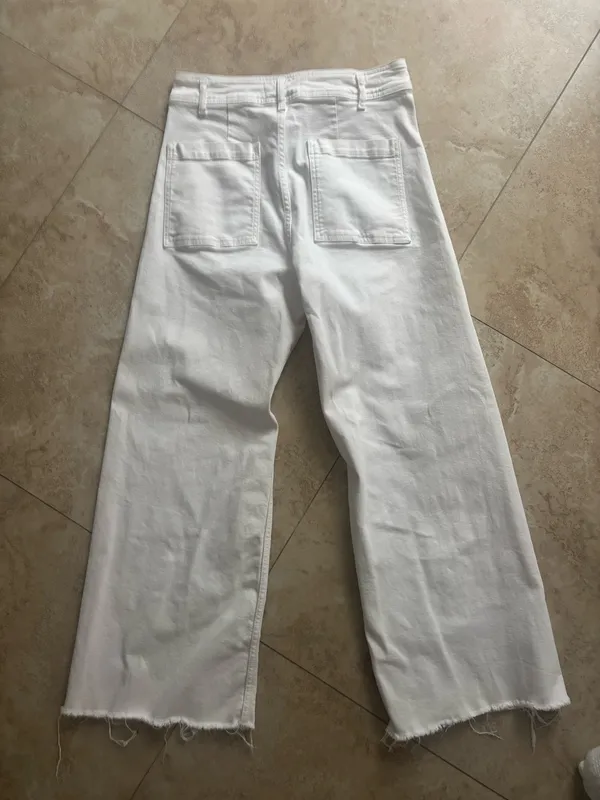 ZARA White Straight-Leg Jeans High-Rise - Image 2