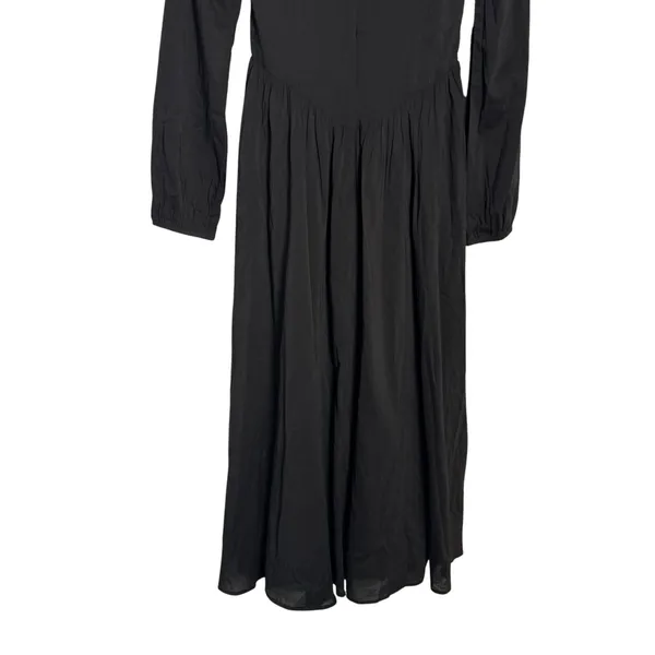 Reformation Oria Organic Cotton Long Sleeve Shirred V-Waist Scoop Midi Dress 0 - Image 14