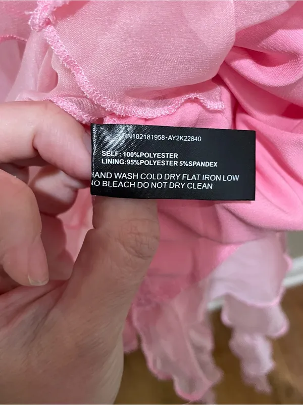 Generation Kiss Romantic Mini Dress Pink Ruched Ruffle Tulle Women’s Size Small - Image 10