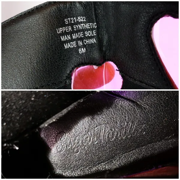 Dolls Kill Sugar Thrillz Heart Platform Boots Womens 6 Black Pink Y2K Cyber Rave - Image 8