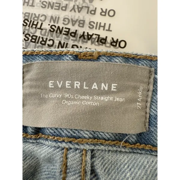 Everlane Jeans Womens 27 Blue Crop The Curvy 90s Cheeky Straight‎ Organic Cotton - Image 4