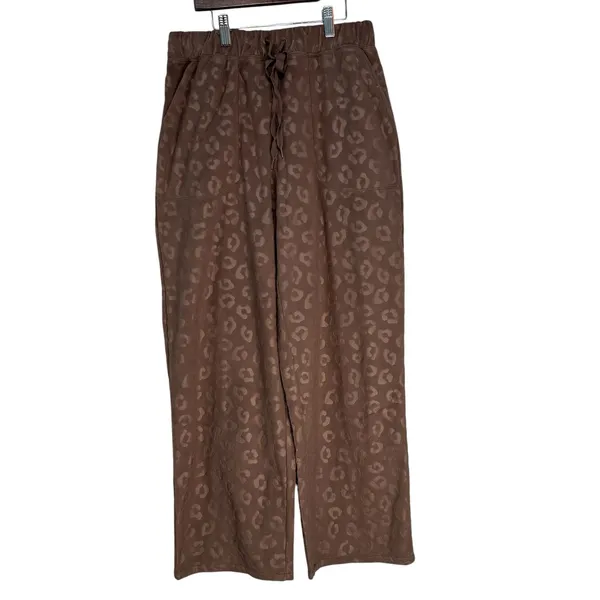 Comfort Code by Cuddl Duds Brown Leopard Embossed Lounge Pants XS‎ CLBREM - Image 8