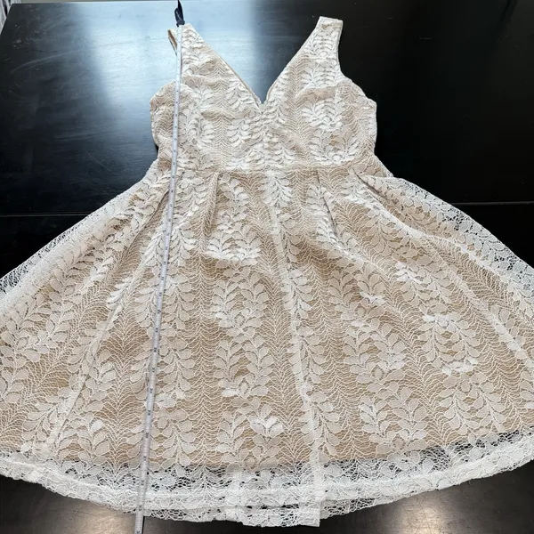 NWT‎ Lulus All of My Heart White Lace Sleeveless Skater Flare Dress MEDIUM - Image 10