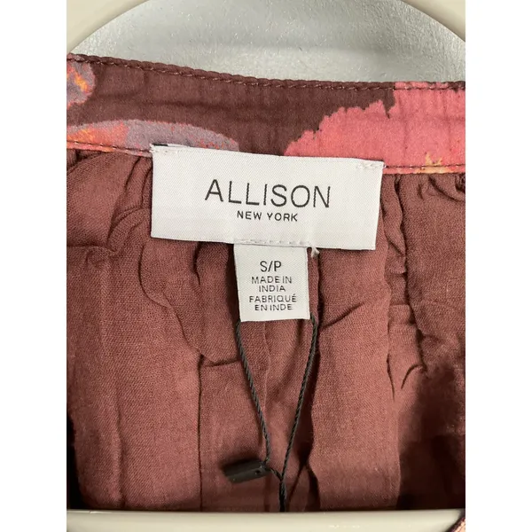 Allison New York Womens Leo Maxi Dress Brown Floral Smocked Cotton Small - Image 8