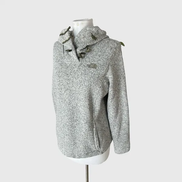 The North Face Crescent Hoodie Pullover Knit Sweatshirt Toggle Gray Womens Large - Image 7