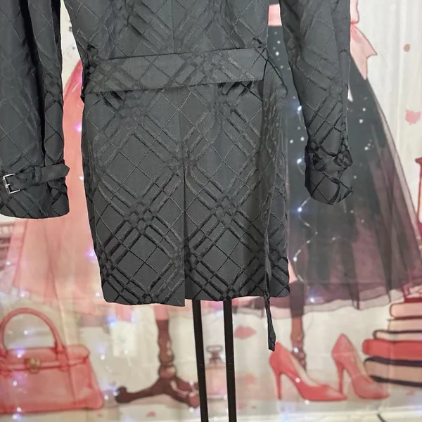 Calvin Klein Black Quilted Coat Jacked Double Breasted Women's Size M - Image 7