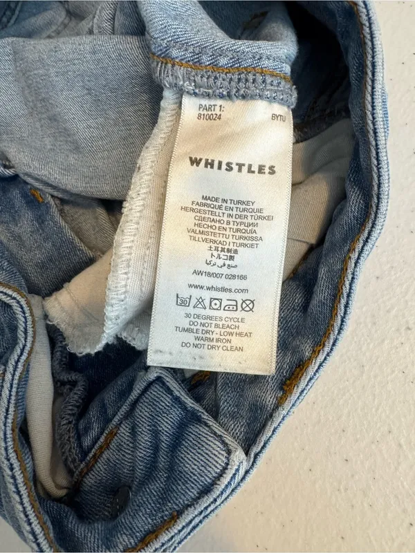 Whistles Denim Barrel Leg Cropped Jeans In Blue Women's Size 28 fall autumn - Image 7