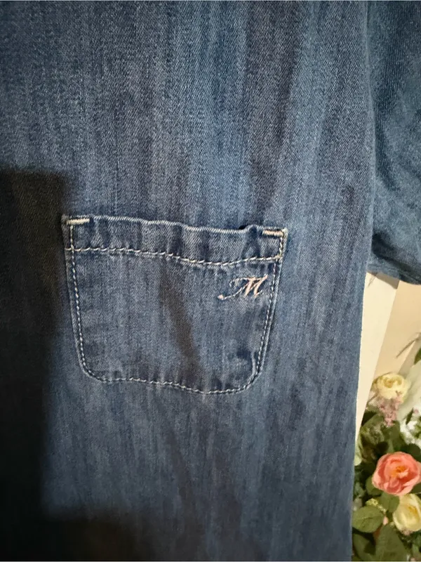 Mavi Indigo Short Sleeve Denim Shift Dress - Image 4