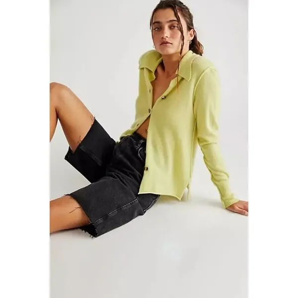new Free People Sz XS Paloma 100% Cashmere Cardi Button Front Cardigan Sweater - Image 2