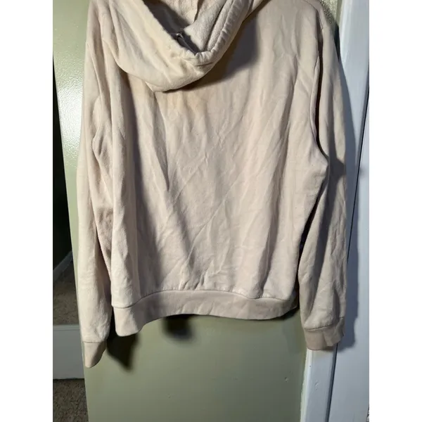 Victoria's Secret PINK Women's Sz XL Classic Full Zip Hoodie Vanilla Bean Silver - Image 10