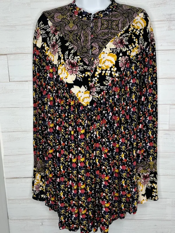 Free People Wildflower Fields Tunic Size Small Flowy Relaxed Fit Multicolor - Image 2