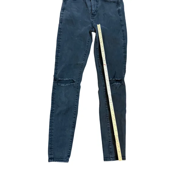 American Eagle Super Hi-Rise Jegging Black Ripped Distressed Skinny Jeans Size 4 - Image 8