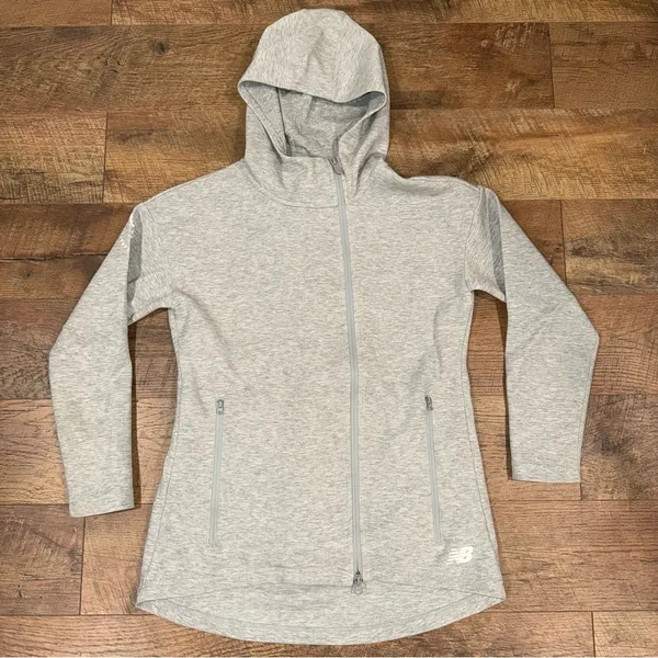 New Balance 247 Sport Full Zip Hoodie Women's Offset Zip Extended Length - Image 2