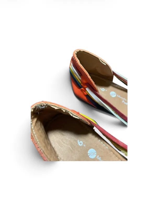 Munro-Huarache Puebla Women’s Mexican Woven Leather Sandals Sz-9 - Image 5