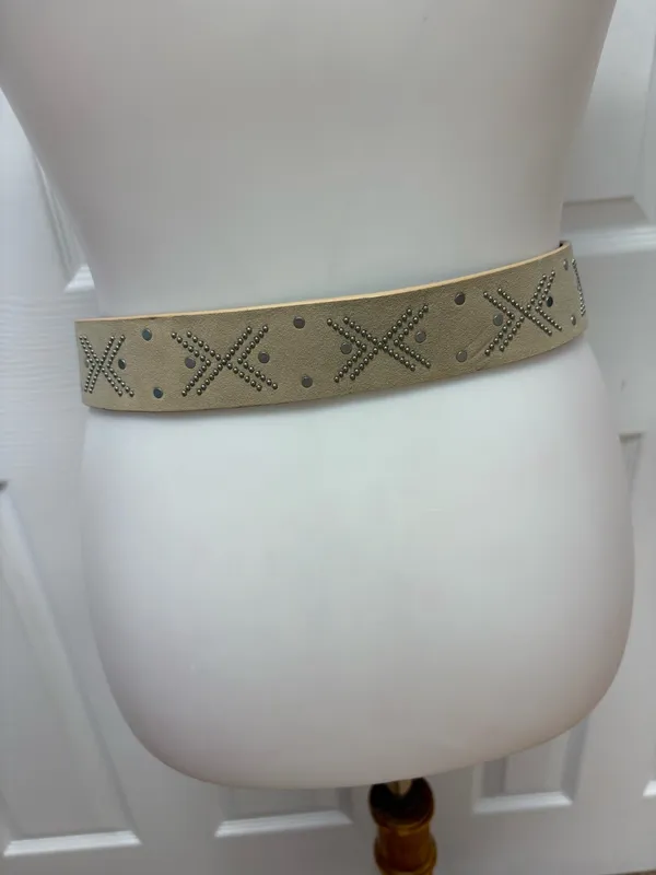 Universal Threads Ladies Studded Beige Belt - Long (49") - Image 3