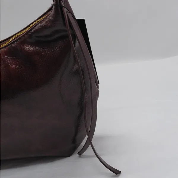 Olivia & Kate Womens Shoulder Bag Brown Vegan Leather Slouch Hobo Purse Travel - Image 5