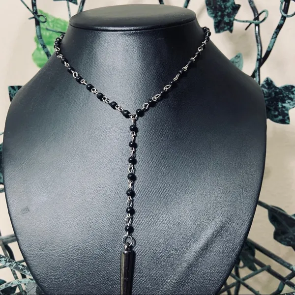 Spike Rosary Chocker Punk Goth Necklace New TBM - Image 3