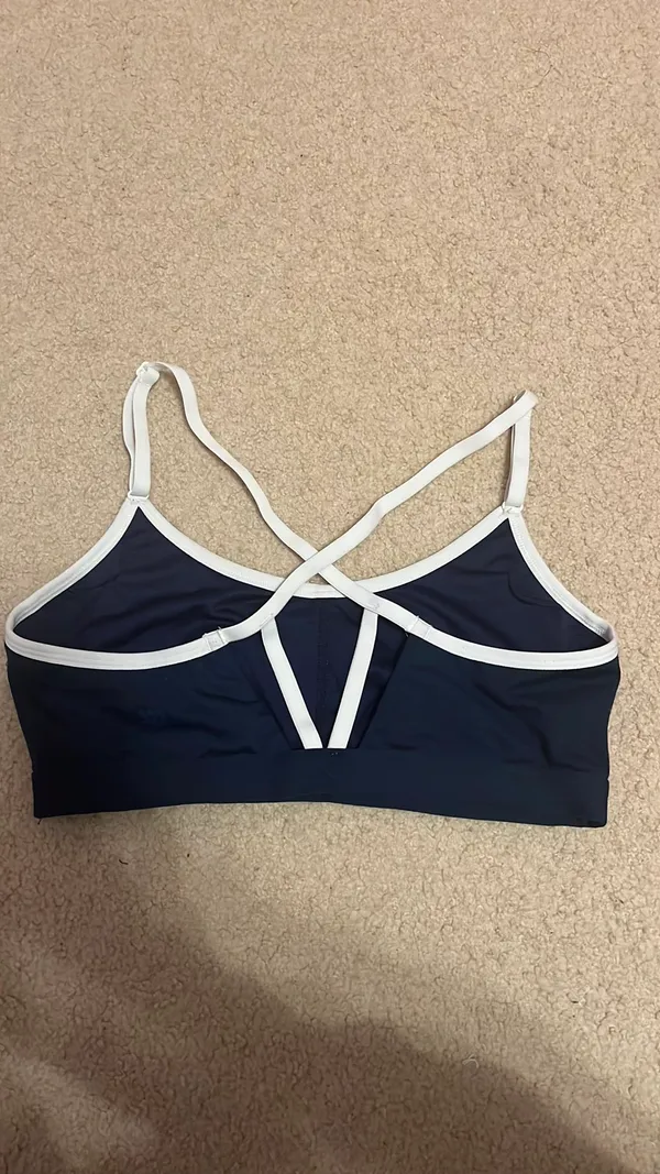 All in motion navy blue and white sports bra - Image 3