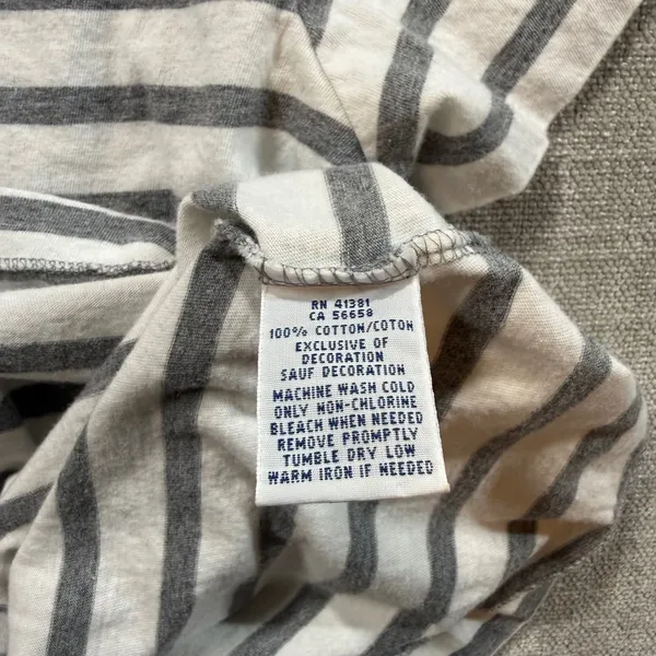 Ralph Lauren Striped T-Shirt Medium Grey White Pink Pony Short Sleeve Cotton‎ - Image 4