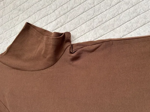Vtg Y2K 90’s Mossimo 100% cotton Brown baby ringer T-shirt large minimalist - Image 8