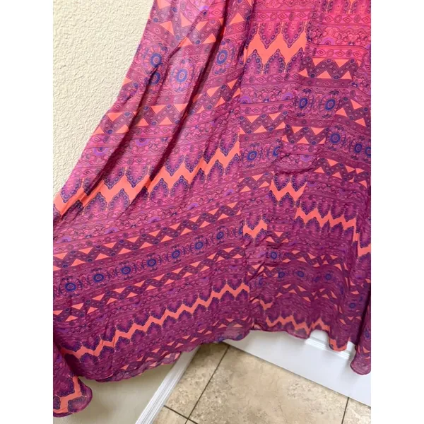 Show Me Your Mumu Princess Di Skirt Pink Purple Tribal Geometric Maxi Skirt M‎ - Image 3