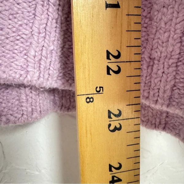 Pilcro Purple Balloon Sleeve Fluffy Sweater V Neck Womens M Oversized Boho Fall - Image 10