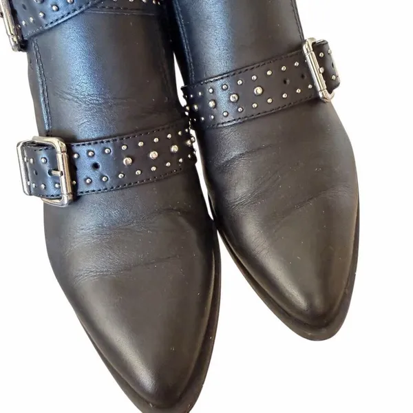 Steve Madden black studded rock leather Moto "Glori" boots women US 7M - Image 7