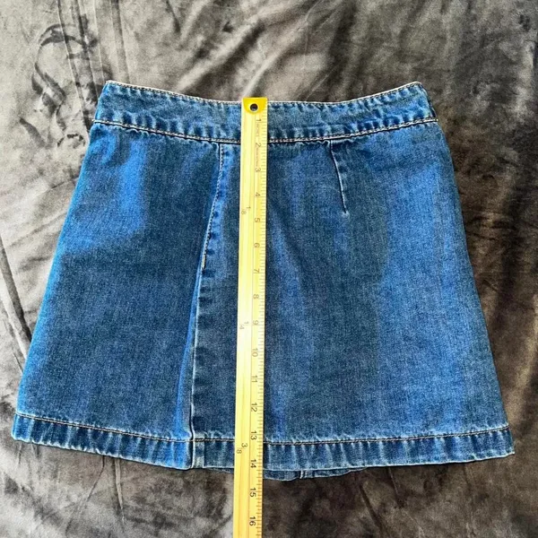 Forever 21 Button Front Denim Mini Skirt Medium Wash‎ Y2K Size M - Image 5