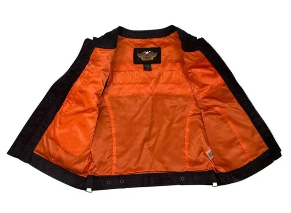 *Harley Davidson Womens Vest Size XS Black Racing Zip Motorcycle Biker Nylon - Image 4