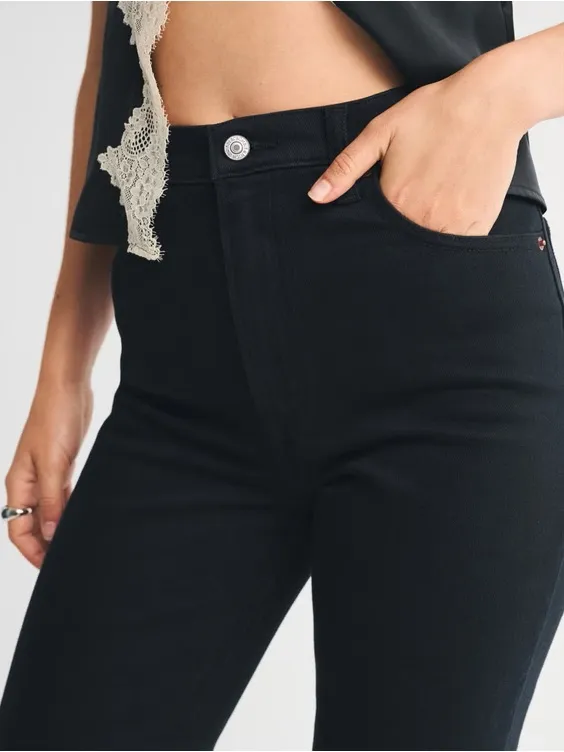 ABERCROMBIE The 90's Straight Ultra High Rise Black Jeans Sz 28 - Image 7