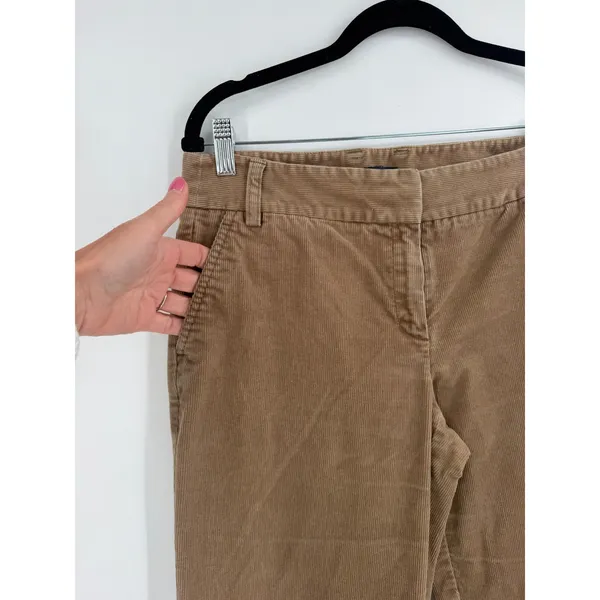 J.Crew Corduroy Trousers Women Tan Brown Y2K flare Leg Pants Style Preppy - Image 2