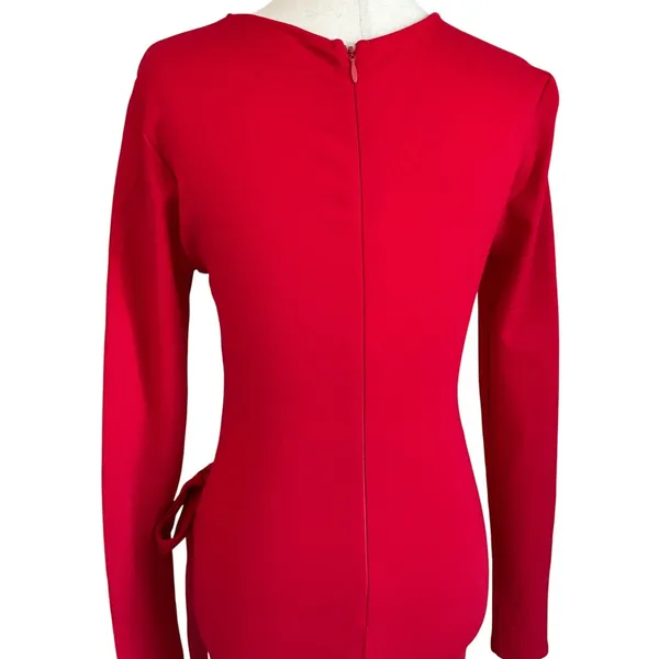 VICI‎ Red Long Sleeve Faux Wrap Side Tie Mini Dress DD7228VC Womens Medium - Image 8
