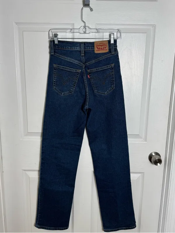 Levi’s Ribcage‎ Straight Leg Jeans Size 26 Medium Wash High Rise Denim - Image 4