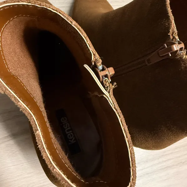 Kenzie Lyden Brown Suede Pointed Toe Ankle Booties Chelsea Boots - Image 6