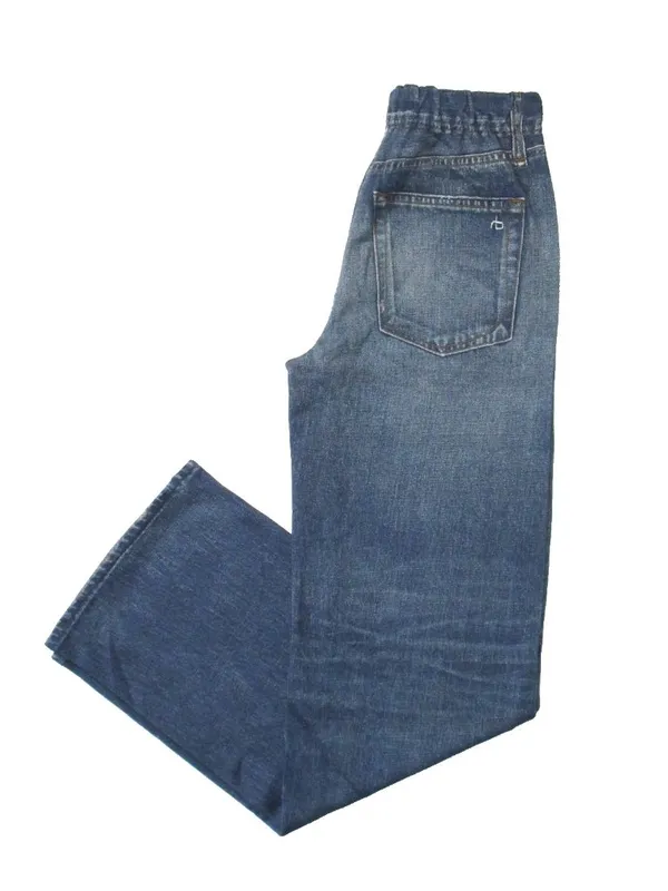NWT rag & bone Miramar Wide Leg in Lenox Phot-Printed Faux Jean Sweat Pants XXS - Image 10