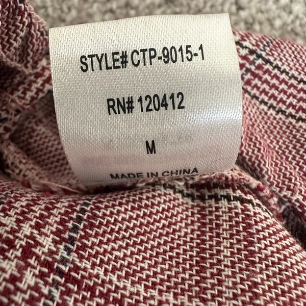 Cotton Candy LA Plaid Square Neck Crop Top Purple Dark Academia Smocked Size M - Image 7