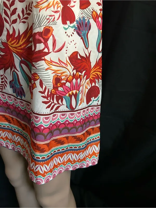 SHEIN Floral Off-Shoulder Shift Dress in Red & White LG - Image 4