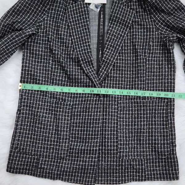 Sanctuary NWT Checked Johnnie Oversized Blazer Coat Sportcoat‎ in Black Large - Image 9