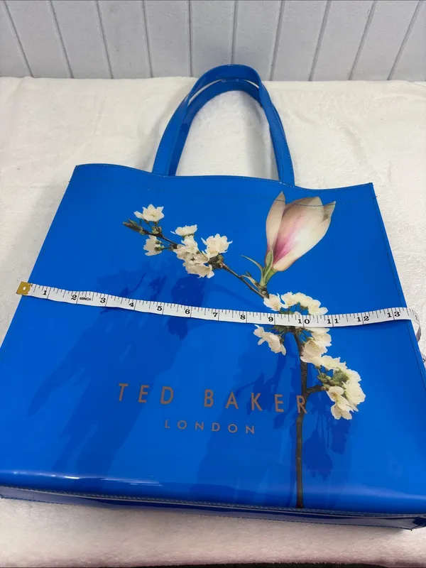 Ted Baker Blue Vinyl Harmony Floral Tote Bag - Image 10