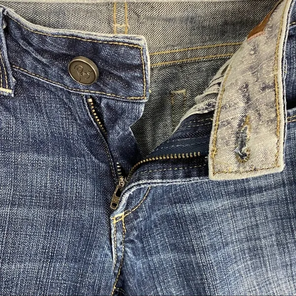 PAIGE Hollywood Hills Distressed Mid Rise Jeans 25 Neutral Casual Concert - Image 16