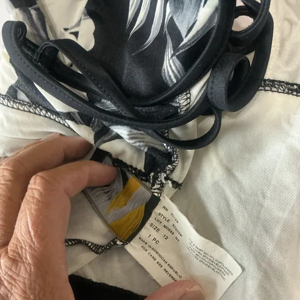 Floral Black and cream one piece Swimsuit - Image 11